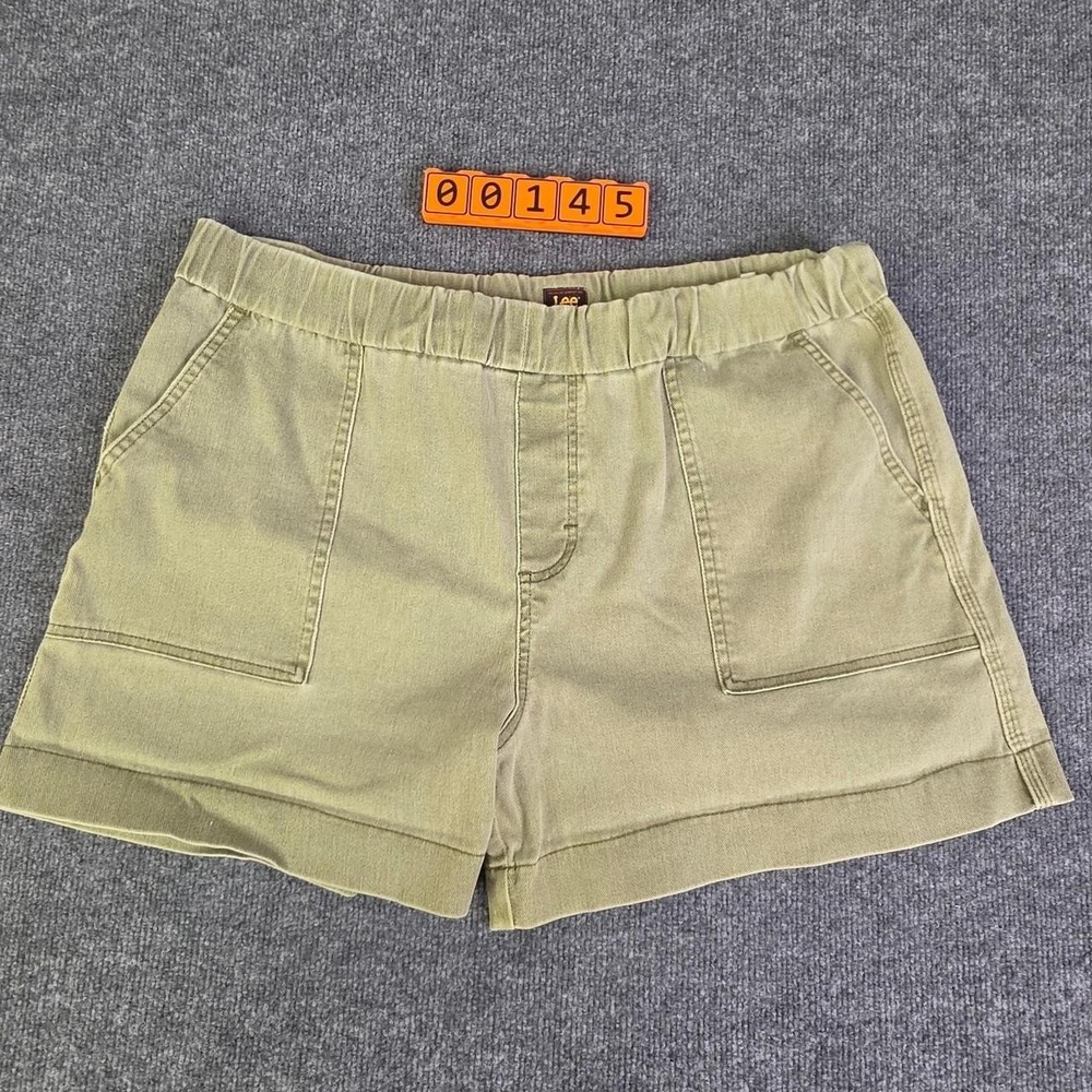 Lee Women's Shorts Green Casual Stretch Elastic Waist Wide Leg Size 18 Medium